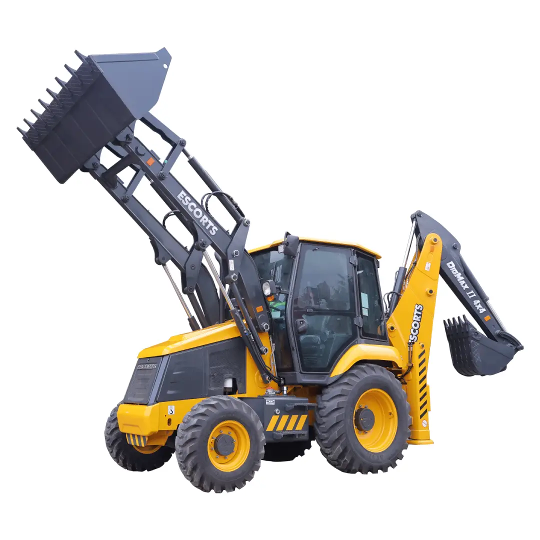 Escorts Kubota DIGMAX 4x4 backhoe loader for construction and excavation projects in Saudi Arabia